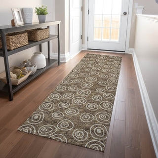 Piper Looms Mayfield Circles AMF728 Brown Machine Washable Area Rug Runner Lifestyle Image Feature