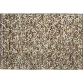 Piper Looms Mayfield Circles AMF728 Brown Machine Washable Area Rug Scatter Main Image