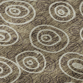 Piper Looms Mayfield Circles AMF728 Brown Machine Washable Area Rug Swatch Image