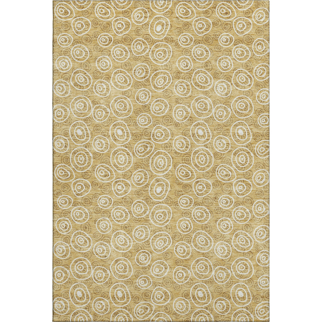 Piper Looms Mayfield Circles AMF728 Gold Machine Washable Area Rug main image