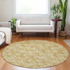 Piper Looms Mayfield Circles AMF728 Gold Machine Washable Area Rug Round Lifestyle Image Feature
