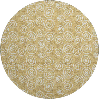 Piper Looms Mayfield Circles AMF728 Gold Machine Washable Area Rug Round Main Image