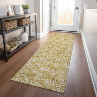 Piper Looms Mayfield Circles AMF728 Gold Machine Washable Area Rug Runner Lifestyle Image Feature