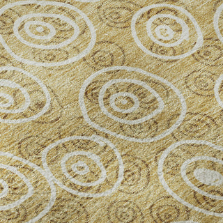 Piper Looms Mayfield Circles AMF728 Gold Machine Washable Area Rug Swatch Image