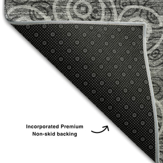 Piper Looms Mayfield Circles AMF728 Gray Machine Washable Area Rug Backing Image