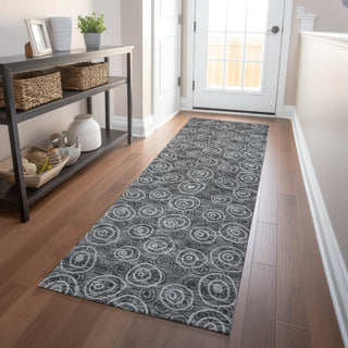 Piper Looms Mayfield Circles AMF728 Gray Machine Washable Area Rug Runner Lifestyle Image Feature
