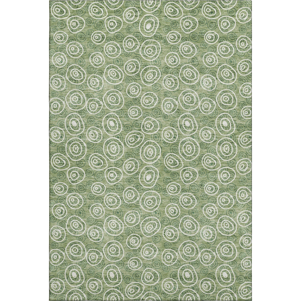 Piper Looms Mayfield Circles AMF728 Green Machine Washable Area Rug main image
