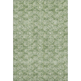 Piper Looms Mayfield Circles AMF728 Green Machine Washable Area Rug main image