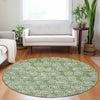 Piper Looms Mayfield Circles AMF728 Green Machine Washable Area Rug Round Lifestyle Image Feature