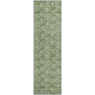 Piper Looms Mayfield Circles AMF728 Green Machine Washable Area Rug Runner Main Image