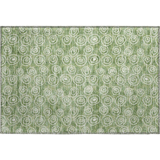 Piper Looms Mayfield Circles AMF728 Green Machine Washable Area Rug Scatter Main Image