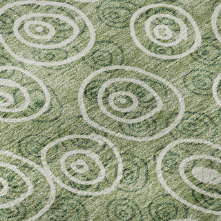 Piper Looms Mayfield Circles AMF728 Green Machine Washable Area Rug Swatch Image