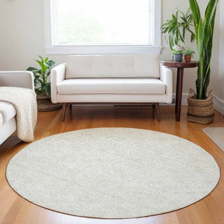 Piper Looms Mayfield Circles AMF728 Ivory Machine Washable Area Rug Round Lifestyle Image Feature