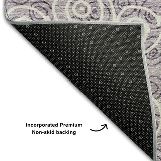 Piper Looms Mayfield Circles AMF728 Lavender Machine Washable Area Rug Backing Image