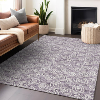Piper Looms Mayfield Circles AMF728 Lavender Machine Washable Area Rug Lifestyle Image Feature