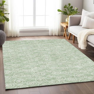 Piper Looms Mayfield Circles AMF728 Mint Machine Washable Area Rug Lifestyle Image Feature