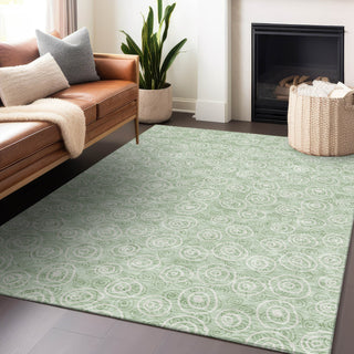 Piper Looms Mayfield Circles AMF728 Mint Machine Washable Area Rug Lifestyle Image Feature