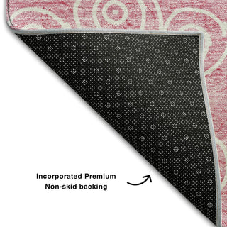 Piper Looms Mayfield Circles AMF728 Pink Machine Washable Area Rug Backing Image