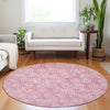 Piper Looms Mayfield Circles AMF728 Pink Machine Washable Area Rug Round Lifestyle Image Feature