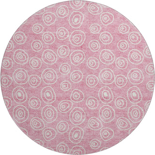 Piper Looms Mayfield Circles AMF728 Pink Machine Washable Area Rug Round Main Image