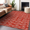 Piper Looms Mayfield Circles AMF728 Red Machine Washable Area Rug Lifestyle Image Feature