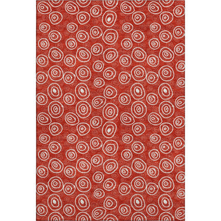 Piper Looms Mayfield Circles AMF728 Red Machine Washable Area Rug main image