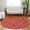 Piper Looms Mayfield Circles AMF728 Red Machine Washable Area Rug Round Lifestyle Image Feature