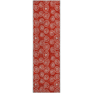 Piper Looms Mayfield Circles AMF728 Red Machine Washable Area Rug Runner Main Image