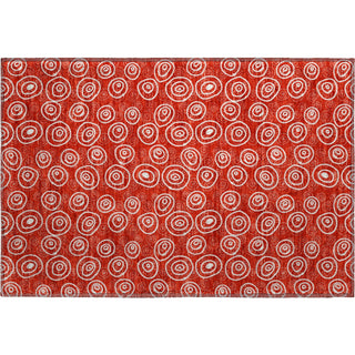 Piper Looms Mayfield Circles AMF728 Red Machine Washable Area Rug Scatter Main Image