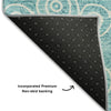 Piper Looms Mayfield Circles AMF728 Teal Machine Washable Area Rug Backing Image