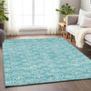Piper Looms Mayfield Circles AMF728 Teal Machine Washable Area Rug Lifestyle Image Feature