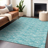 Piper Looms Mayfield Circles AMF728 Teal Machine Washable Area Rug Lifestyle Image Feature