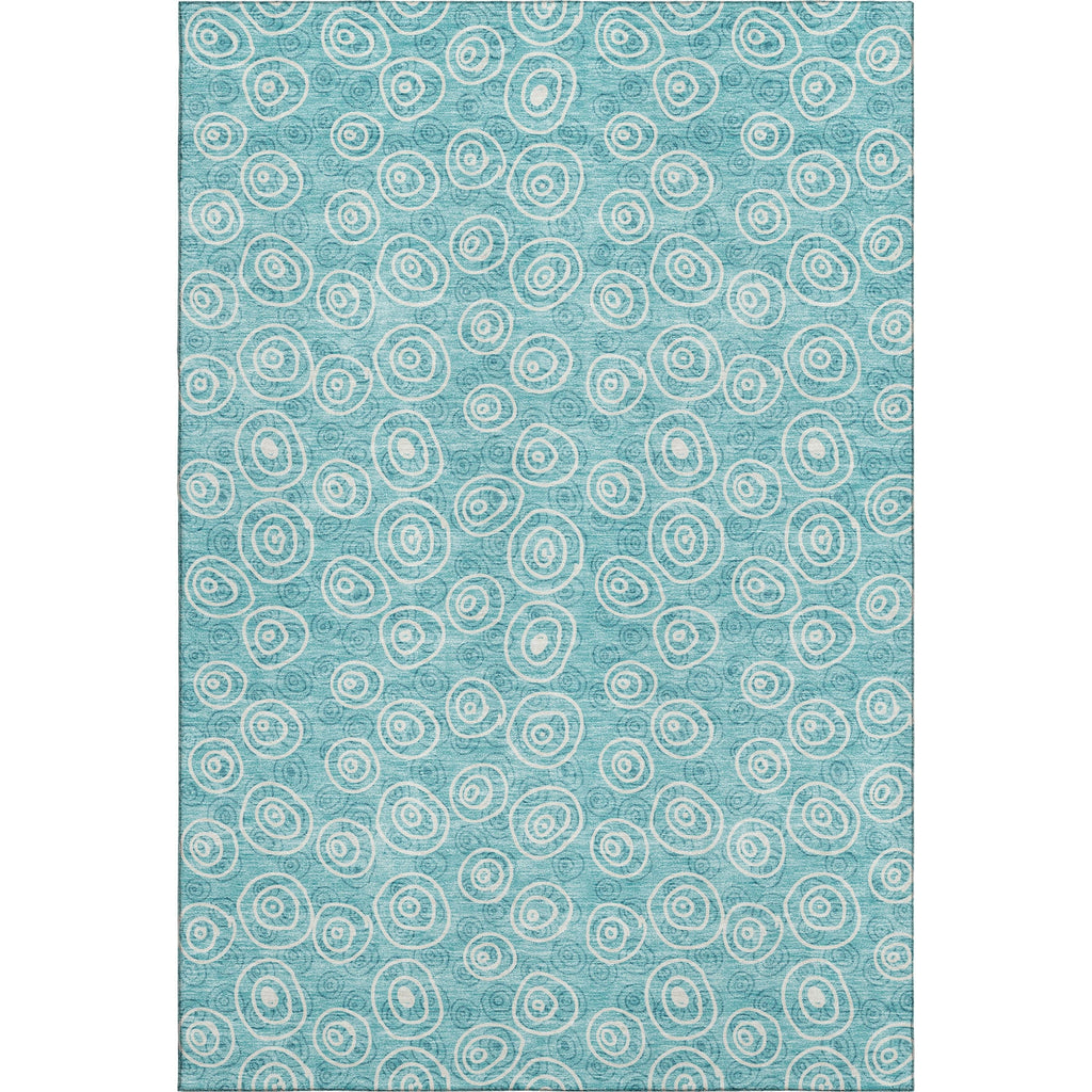 Piper Looms Mayfield Circles AMF728 Teal Machine Washable Area Rug main image