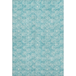 Piper Looms Mayfield Circles AMF728 Teal Machine Washable Area Rug main image