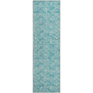 Piper Looms Mayfield Circles AMF728 Teal Machine Washable Area Rug Runner Main Image