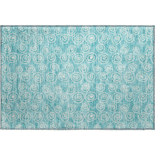 Piper Looms Mayfield Circles AMF728 Teal Machine Washable Area Rug Scatter Main Image
