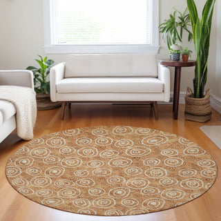 Piper Looms Mayfield Circles AMF728 Terracotta Machine Washable Area Rug Round Lifestyle Image Feature
