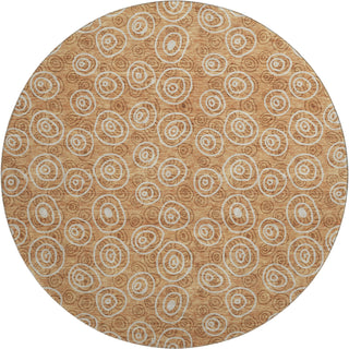 Piper Looms Mayfield Circles AMF728 Terracotta Machine Washable Area Rug Round Main Image