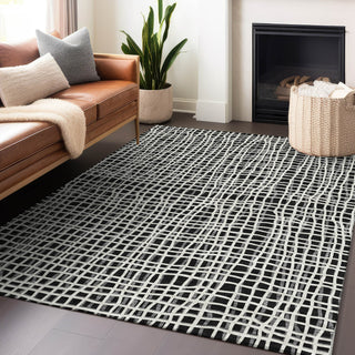 Piper Looms Mayfield Stripes AMF729 Black Machine Washable Area Rug Lifestyle Image Feature