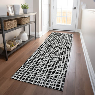 Piper Looms Mayfield Stripes AMF729 Black Machine Washable Area Rug Runner Lifestyle Image Feature