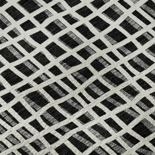 Piper Looms Mayfield Stripes AMF729 Black Machine Washable Area Rug Swatch Image