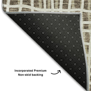 Piper Looms Mayfield Stripes AMF729 Brown Machine Washable Area Rug Backing Image