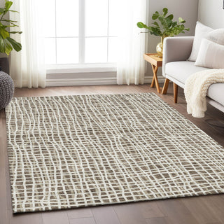 Piper Looms Mayfield Stripes AMF729 Brown Machine Washable Area Rug Lifestyle Image Feature