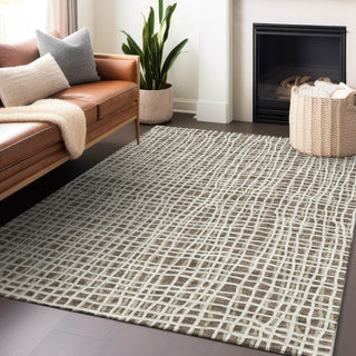 Piper Looms Mayfield Stripes AMF729 Brown Machine Washable Area Rug Lifestyle Image Feature