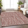 Piper Looms Mayfield Stripes AMF729 Burgundy Machine Washable Area Rug Lifestyle Image Feature