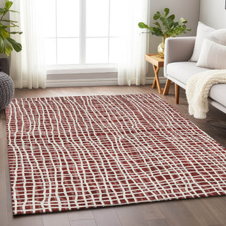 Piper Looms Mayfield Stripes AMF729 Burgundy Machine Washable Area Rug Lifestyle Image Feature