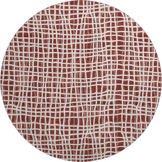 Piper Looms Mayfield Stripes AMF729 Burgundy Machine Washable Area Rug Round Main Image