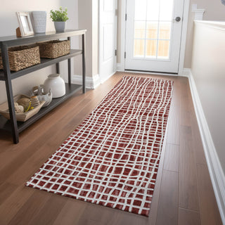 Piper Looms Mayfield Stripes AMF729 Burgundy Machine Washable Area Rug Runner Lifestyle Image Feature