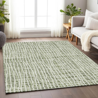 Piper Looms Mayfield Stripes AMF729 Green Machine Washable Area Rug Lifestyle Image Feature