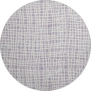 Piper Looms Mayfield Stripes AMF729 Lilac Machine Washable Area Rug Round Main Image